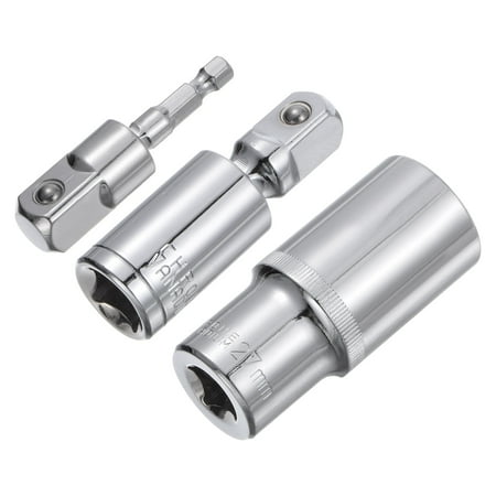 

Uxcell 1/2 Drive 27mm Deep Socket Swivel Joints Hex Shank Impact Driver Adaptor Set