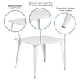 thumbnail image 4 of Merrick Lane 35.5" Square Metal Dining Table for Indoor and Outdoor Use in White, 4 of 8