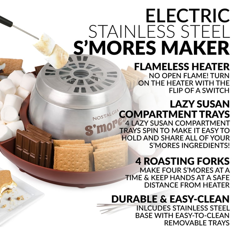 Nostalgia LSM400 Electric Stainless Steel S'mores Maker - Walmart.com