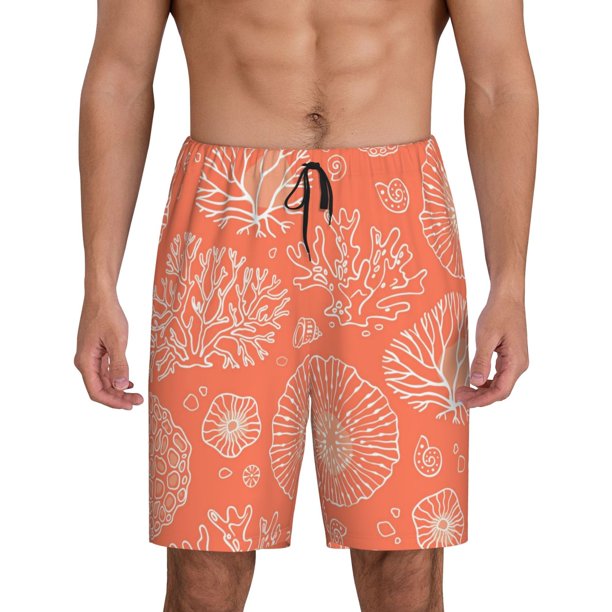 Fotbe Beautiful Corals Pantalones Cortos de Pijama para Hombre, Ropa de Dormir, Pantalones de Pijama Cortos para Hombre-Small