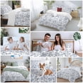 thumbnail image 6 of Blue Flower Bedding 3 Piece Duvet Cover Set Twin Size, Vintage Farmhouse Boho Leaf Spring Summer Soft Microfiber Comforter Cover with Zipper Closure & Pillowcases, Wrinkle & FadeResistant Quilt Cover, 6 of 9