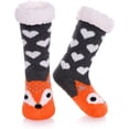 thumbnail image 2 of Boys Girls Slipper Socks Cute Animal, Fuzzy Winter Warm Fleece Lining Christmas Socks With Grippers (1Pairs), 2 of 6