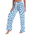 thumbnail image 4 of Ayolanni Graphic Womens Pants Stretch Flowy Wide Leg Pants Blue Girls Drawstring Elastic Waist Loose Trousers with Pockets L, 4 of 4