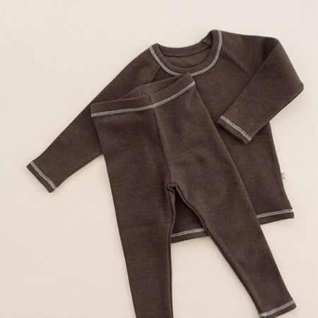 

Final Clear Out! Baywell Infant Baby Clothes Spring Autumn Long Sleeve Cotton Pajamas Suit Solid Bodysuit Romper Top and Pant Baby Boy Girl 2Pcs