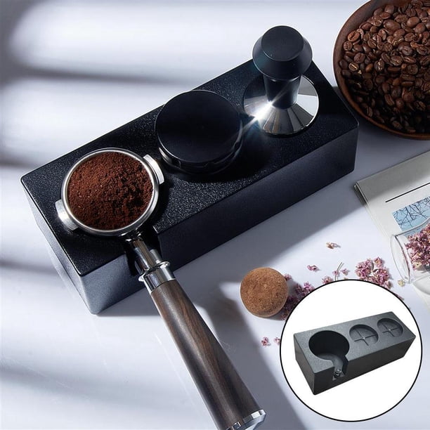 Espresso Tamper Holder Plástico ABS Antideslizante 3 Agujeros Tamper Barista Tools Tamper Holder para Making Negro Yotijar Tenedor de manipulación de café