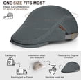 thumbnail image 6 of Men's Mesh Flat Cap,Breathable Mesh Summer Hat,Adjustable Beret Ivy Caps Newsboy Hat for Cabbie Driving Fishing, 6 of 8