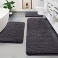 thumbnail image 6 of Tuvgenk Non Slip Bathroom Rug Set 3 Piece Water Absorbing Bathroom Mats and Rugs Sets Floor Mats for Shower(Black,47x16 inch,24x16 inch,20x16 inch), 6 of 9