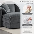 thumbnail image 4 of 136" Chenille Modular Sectional Sofa with Deep and Wide Seat, U-Shaped Cloud Couch Set with Double Cushions, 6 Seat Sofa with Movable Ottoman, Oversized Indoor Furniture (Gray), 4 of 11