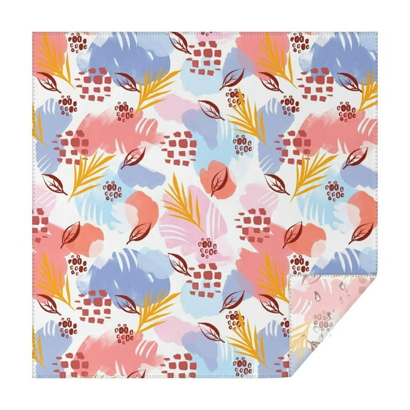 Christmas Square Tablecloth 42x42 Inch – Waterproof Polyester Printed Table Cover, Wrinkle Resistant & Washable for Kitchen Dining Picnic Party Decor, Single-v4-15, White