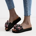 thumbnail image 6 of Viluyesy Womens Slide Sandals, Slip On Floral Bow Open Toe Casual Beach Flatform Slippers Black, 6 of 9
