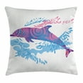 thumbnail image 1 of Sea Animals Decor Throw Pillow Cushion Cover, Dolphin Figure with Colorful Patterns Underwater Life Illustration, Decorative Square Accent Pillow Case, 18 X 18 Inches, Blue Purple Pink, by Ambesonne, 1 of 2