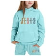 thumbnail image 2 of Kids Clothes Girls' Clothing Sets Child Toddler Boys Girls Long Sleeve Solid Warm Hoodie Pullover Tops Pants Kids Outfits Sweat Suit, 2 of 4