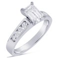 thumbnail image 2 of Emerald Cut Channel Set Modern Diamond Engagement Ring & Matching Band Wedding Set E14, 2 of 6