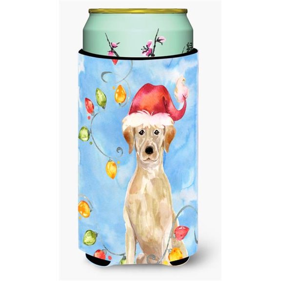 Christmas Lights Yellow Labrador Retriever Tall Boy Beverage Insulator Hugger
