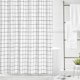 thumbnail image 1 of Fabric Shower Curtain, Farmhouse Style, Machine Washable, Quality Reinforced Buttonholes for Bathroom, Guest Bath, Stalls, Tubs - Modern Geometric Gri, 1 of 4