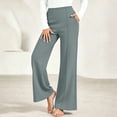 thumbnail image 4 of Miluxas Women's High Waist Seamed Wide Leg Pants Tummy Control Business Casual Loose Trousers with Pockets Summer Pants for Daily Outings Gray, 4 of 9