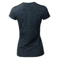 thumbnail image 3 of A2Y Women's Basic Solid Ring Spun 100% Cotton Short Sleeve Crew Neck T Shirt Tee Tops Slub Navy S, 3 of 3