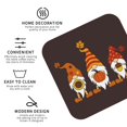 thumbnail image 4 of Pofeuu Fall Gnomes Print Leather Coasters Set of 6, Round Cups Mugs Mat Pad for Home Kitchen Heat Resistant Drink Coasters,Square, 4 of 7