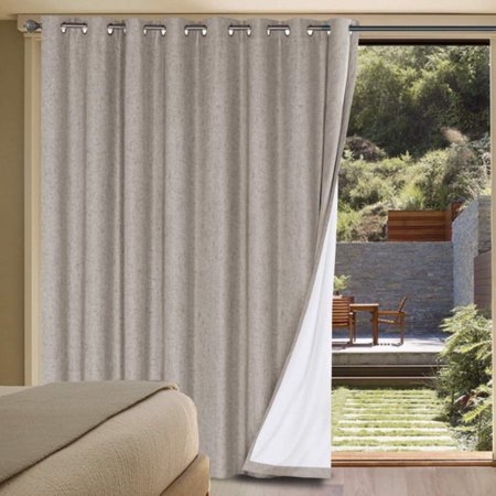 Linen Blackout Curtains Durable Thick Textured Look 100 Patio Door Curtain Anti Rust Grommet Extra Wide Sliding Panel W100 X L84 Inch Natural Canada Linen Blackout Curtains Durable Thick, Sliding Door Blackout Shade