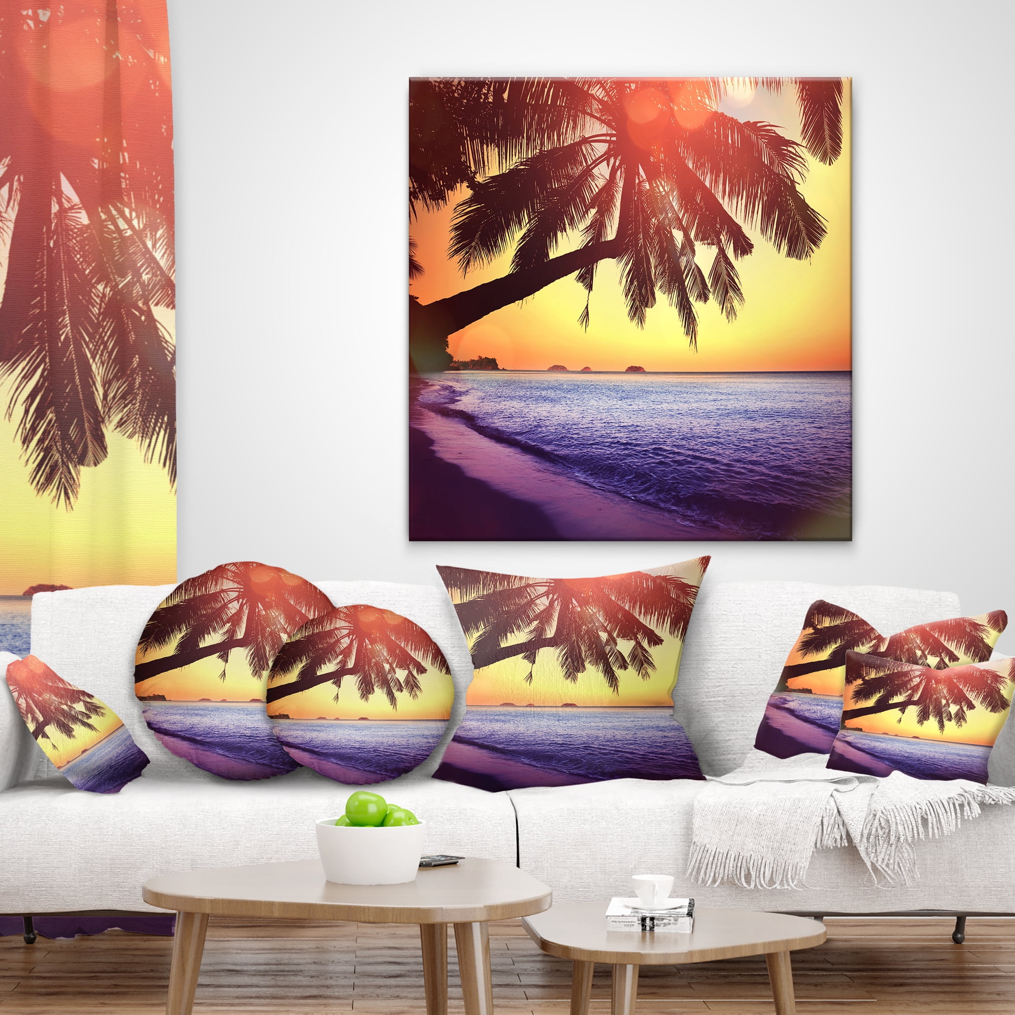 Designart 18" x 18" Purple Polyester Throw Pillow