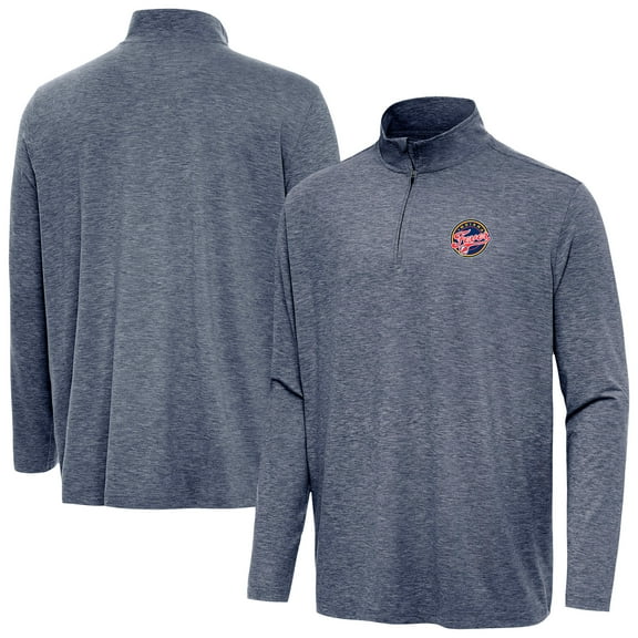 Men's Antigua  Heather Navy Indiana Fever Hunk Quarter-Zip Top
