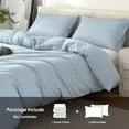 thumbnail image 5 of Duvet Cover King,100% Egyptian Cotton Duvet Cover Set,1600 Thread Count Feel Super Soft Comfortable Chic Lightweight 3 PCs Home Bedding Set (Light Blue,104''x90''), 5 of 6