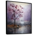thumbnail image 2 of Designart "Tonalism Melancholy Charm Pointillism I" Landscape & Nature Floater Framed Wall Art Living Room, 2 of 7