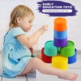 thumbnail image 1 of 8pcs Stack Cups Toy Intelligence Ring Tower Tower Interactive Early Educational Toy para niños pequeños Regalo de cumpleaños de Navidad, 1 of 9