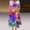 Purple, variant on asdoklhq Hawaiian Dresses for Women Casual Loose Printed Irregular Buttoned Hem-Neck 3/4 Sleeve Dresses Purple 3X