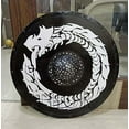 thumbnail image 3 of Medieval Warrior Wooden Viking Shield Round Shield Dragon Face Viking Collectibles Shield Home Decor Rustic Vintage, 3 of 4