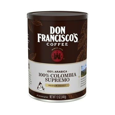 Don Francisco's Premium Colombia Supremo Ground Coffee: Rich, Aromatic 100% Arabica Beans - Family Crafted Flavored Coffee for a Delightful Morning Brew (12 oz Can)