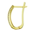 thumbnail image 3 of Wellingsale Ladies 14k Yellow Gold Polished 4mm CZ Huggies Hoop Earrings, 3 of 7
