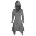 thumbnail image 2 of Turilly Women Costumes Lace Up Hooded Vintage Pullover High Low Bandage Long Dress Cloak, 2 of 4
