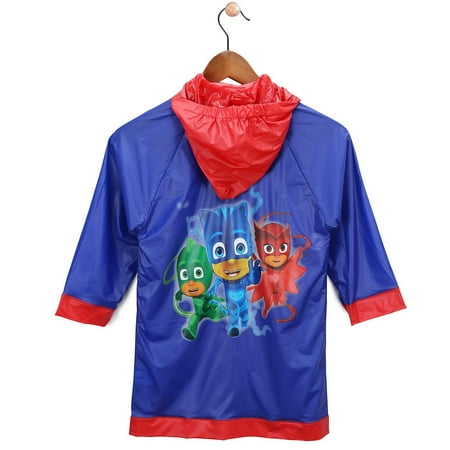 Disney Little Boys' PJ Masks Waterproof Outwear Hooded Rain Slicker -