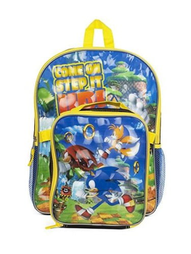 Sega Super Sonic the Hedgehog 16" Large Roller Backpack Authentic Brand New. 
