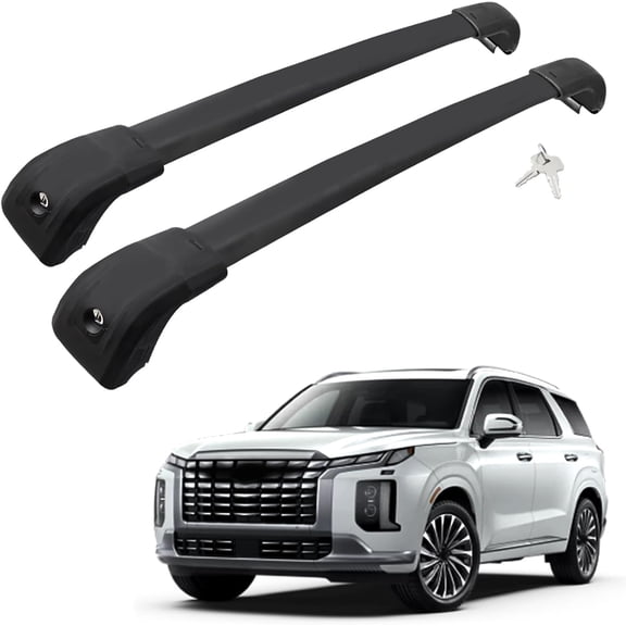 HRT Roof Rack Cross Bars Compatible with 2019-2025 Hyundai Palisade SE, SEL, XRT, Fit for Flush Side Rails, Aluminum Lockable Roof Cross Bars for Kayak Rooftop Cargo Carrier,Luggage