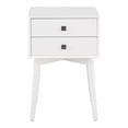 thumbnail image 2 of Furniture of America Berne Modern 2-Drawer Wood Indoor End Table, White, 2 of 9