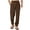 Coffee, variant on Plebaso Men's Casual Pants Summer Beach Vacation Pants Solid Color Lightweight Trousers with Pockets