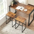 thumbnail image 3 of VECELO Set of 2 Bar Stools, Backless Wood Counter Height Stool with Footrest for Kitchen, Living Room, Party Room, Brown, 3 of 7