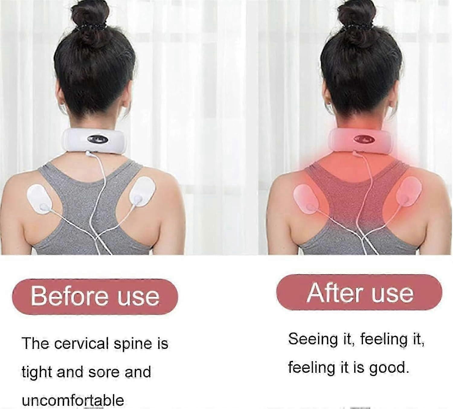 Portable Neck Massager For Arthritis And Neck Pain, Neck And Body Massager, Heated Neck Massager With 6 Massage Modes & 15 Levels of Intensity