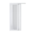thumbnail image 3 of 48" x 80" 1 Lite Tempered Frosted Glass and MDF White Pantry Sliding Closet Door with Hardware, 3 of 7