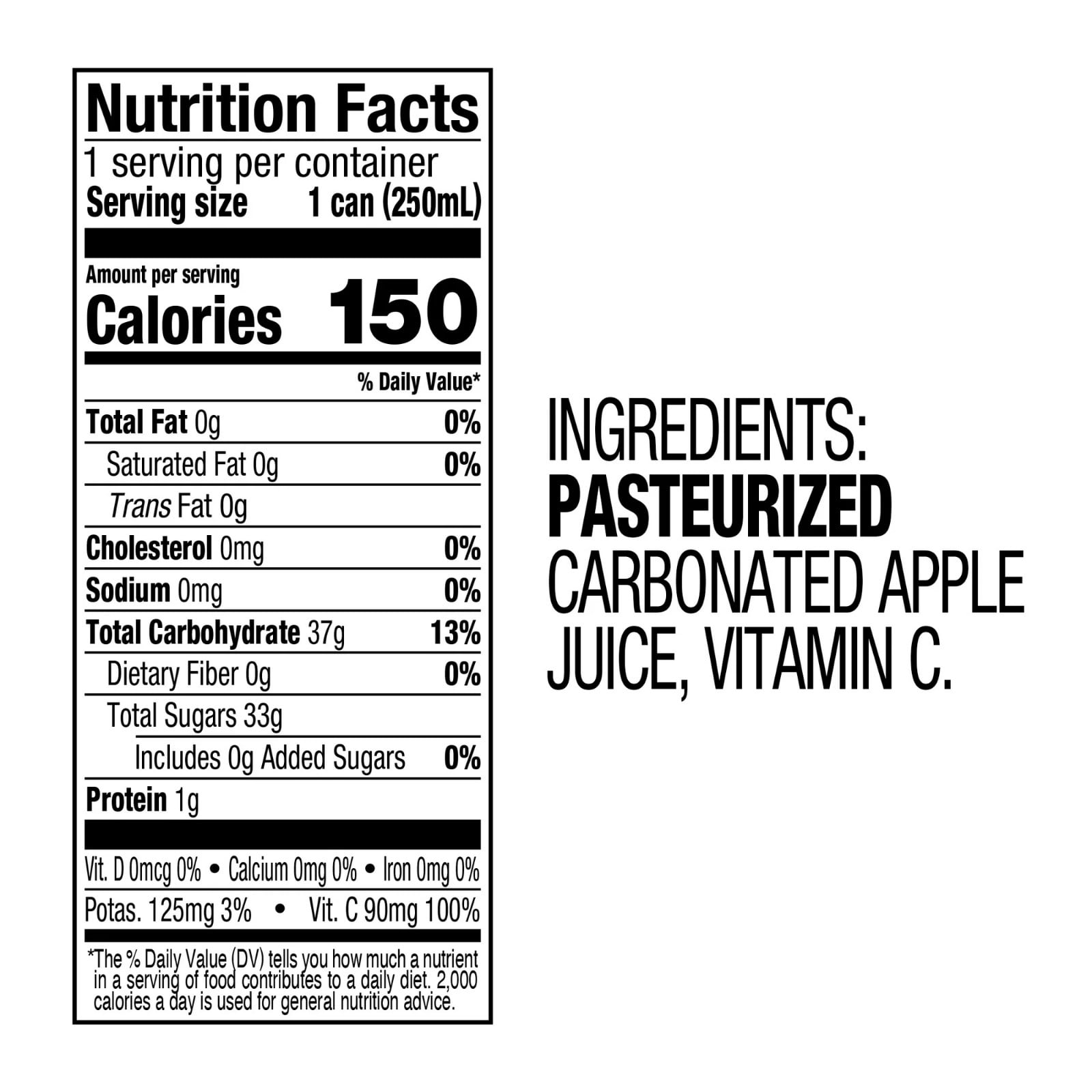 Martinelli’s 100% Juice Apple Sparkling – 8.4 fl oz Can, 12 Pack