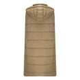 thumbnail image 6 of Long Puffer Vest Women Oversized Quilted Hooded Jacket Lightweight Down Vests Sleeveless Winter Coat with Pockets Light Brown XL, 6 of 7
