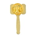 thumbnail image 3 of PinMart's Gavel Mallet Enamel Lapel Pin Judge Lawyer Student Auctioneer Gift, 3 of 3