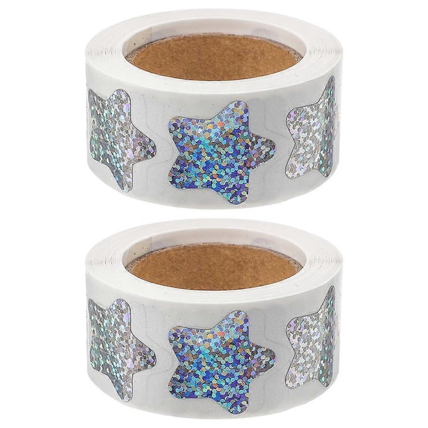 2 Rolls of Star Stickers for Reward Self Adhesive Label Stars Glitter Stickers Sealing Stickers for Award