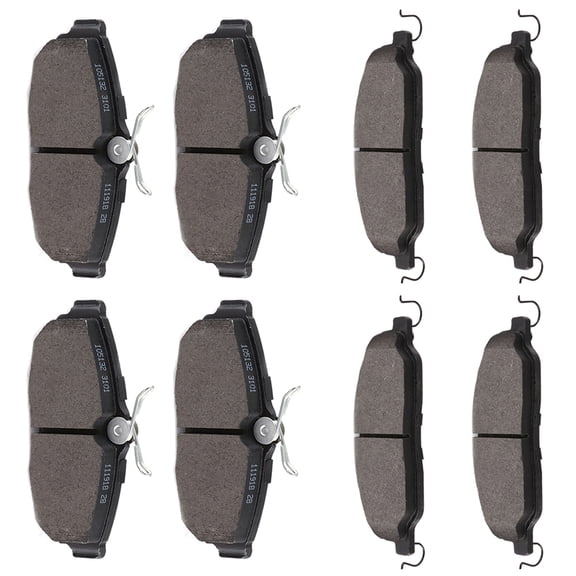 ECCPP 8PCS Semi-Metal Brake Pads Fits 2005-2010 for Ford Mustang 4.0L 2007-2009 for Ford Mustang 5.4L Front Rear Left and Right
