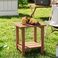 thumbnail image 2 of Ayaya Side Table Set of 2, 17" Solid Wood Square 2-Tier Adirondack End Table, Outdoor Patio Table for Living Room, Porch, Poolside – Weather Resistant Walnut, 2 of 8