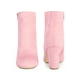 thumbnail image 6 of BLISSFUL STEP Women's Round Toe Block High Heels Ankle Boots, 6 of 6