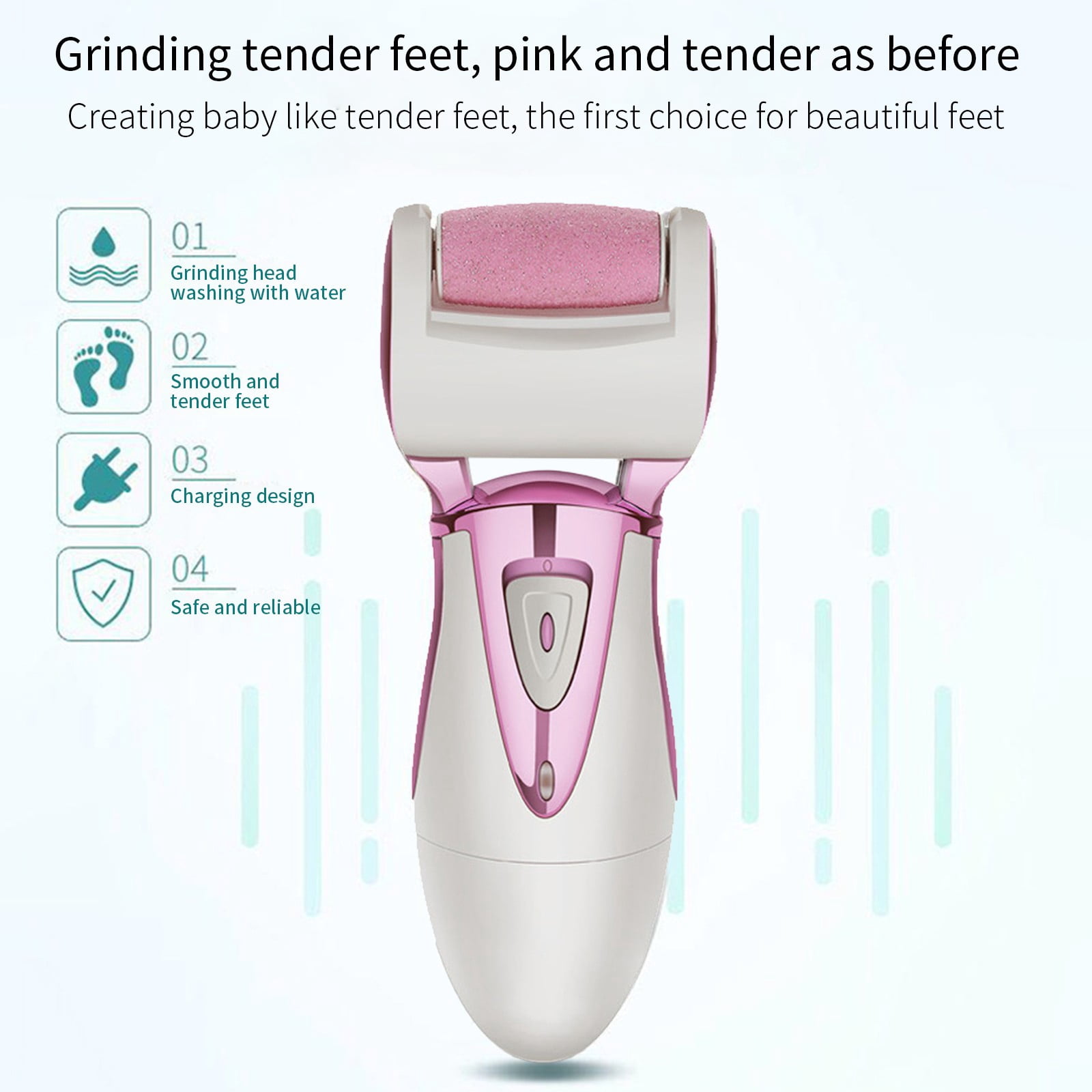 Momihoom Electric Callus Remover: Professional Pedicure Tools Foot Care for Women, Rechargeable Foot Scrubber, Electronic Feet File Pedi Sander Best for Hard Cracked Dry Dead Skin