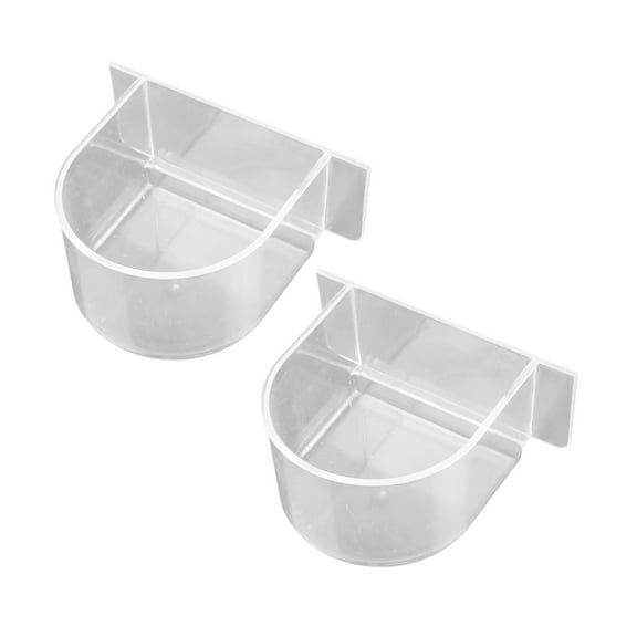 GEATGLJU Shenmeida 1Pcs Bird Cage Plastic Cups Plastic Feeding Bowls Hanging Parrot Feeders Cage Accessories For